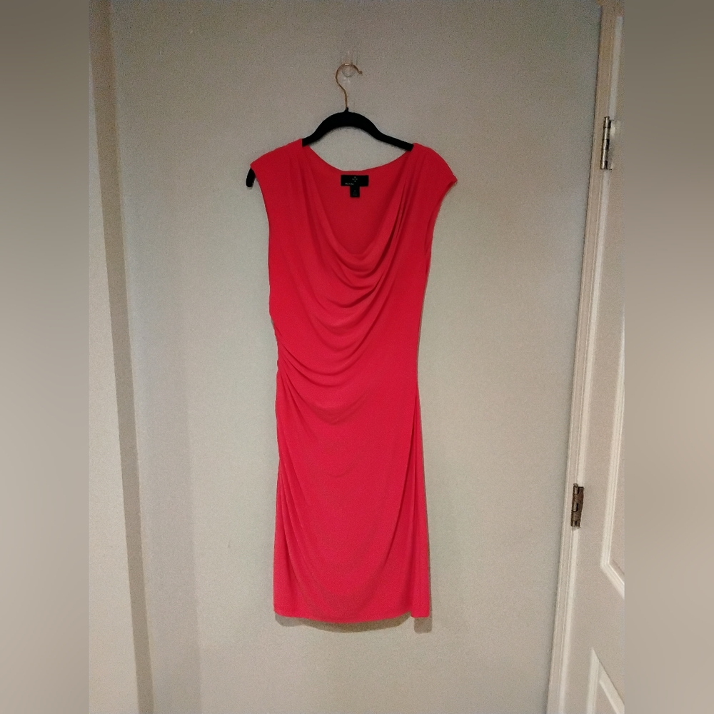 Elegant Orange Sleeveless Dress.